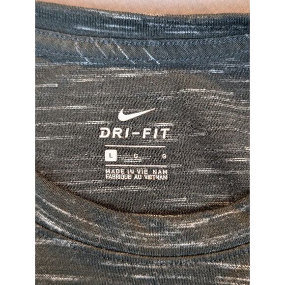 Nike Dri-Fit Top Large Women's Black Training Performance Short Sleeve Tee Sport - Picture 3 of 5